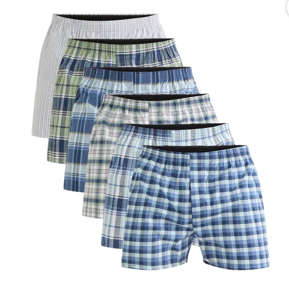 George Men's Moisture-Wicking Stretch Woven Boxers, 6-Pack